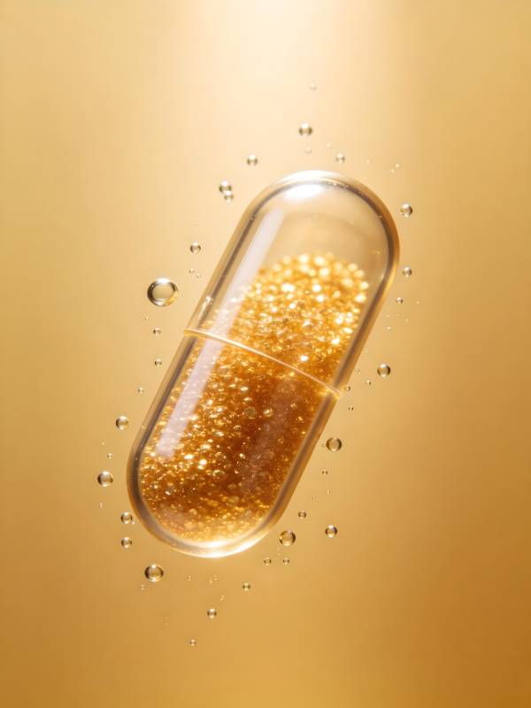 金光胶囊 气泡环绕闪耀图片