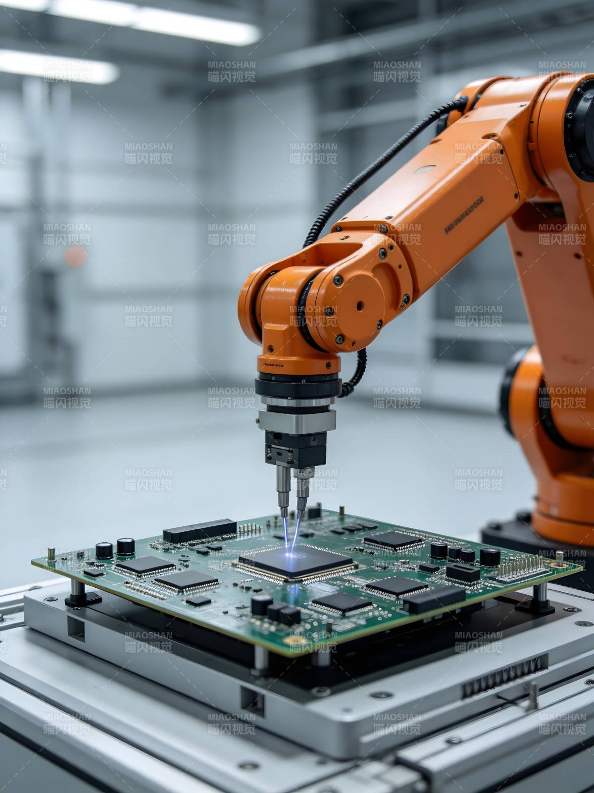 机械臂精密焊接电路板图片
