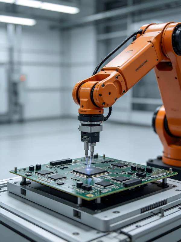 机械臂精密焊接电路板图片