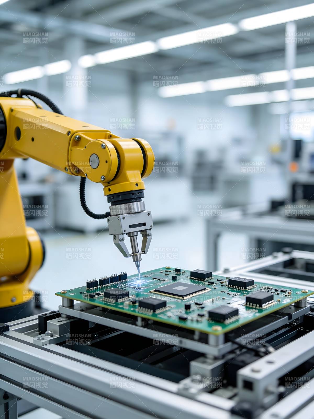 机械臂精准焊接电路板图片