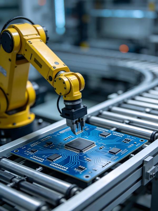 机械臂装配电路板图片