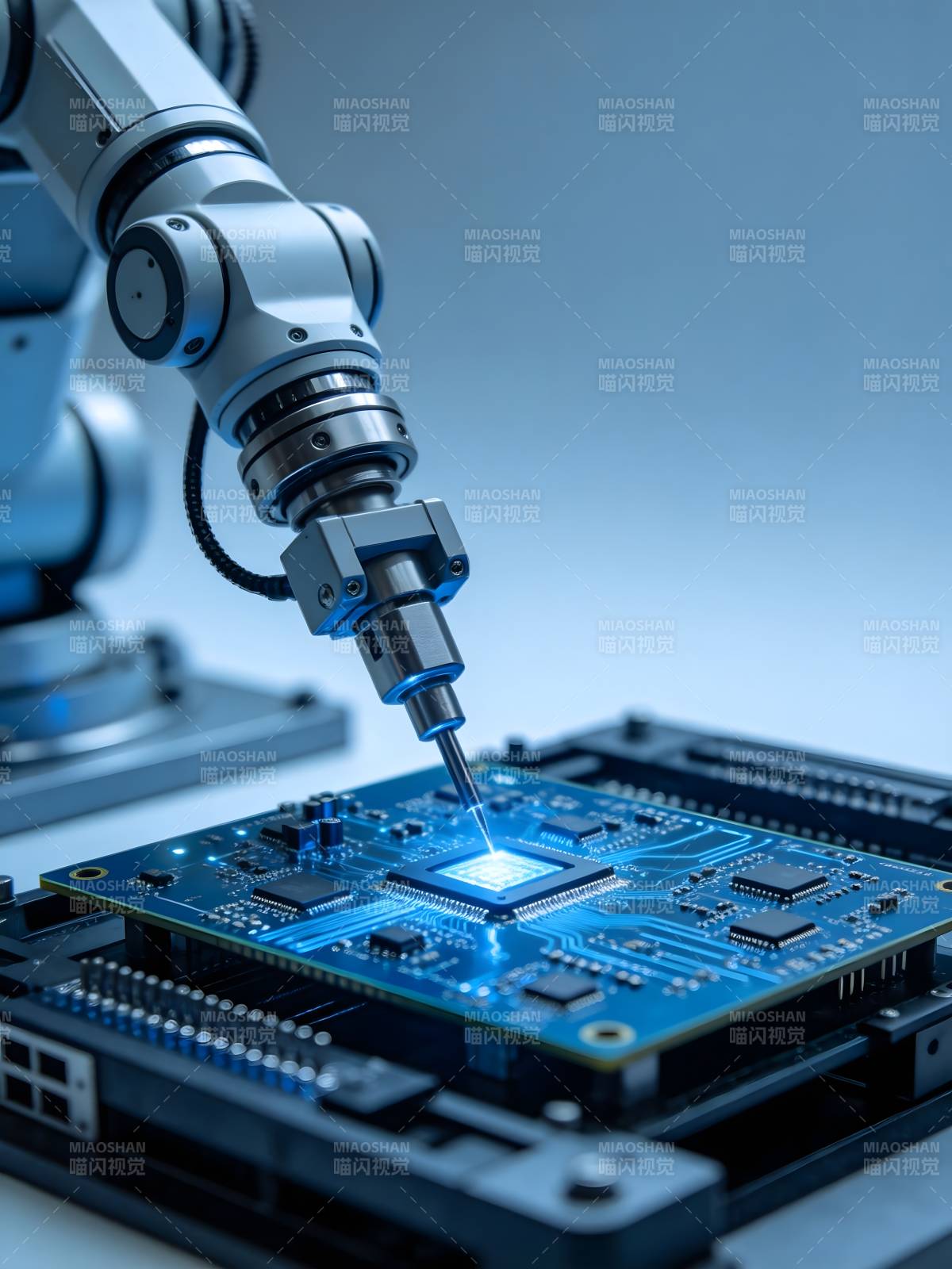 机械臂精准装配芯片图片