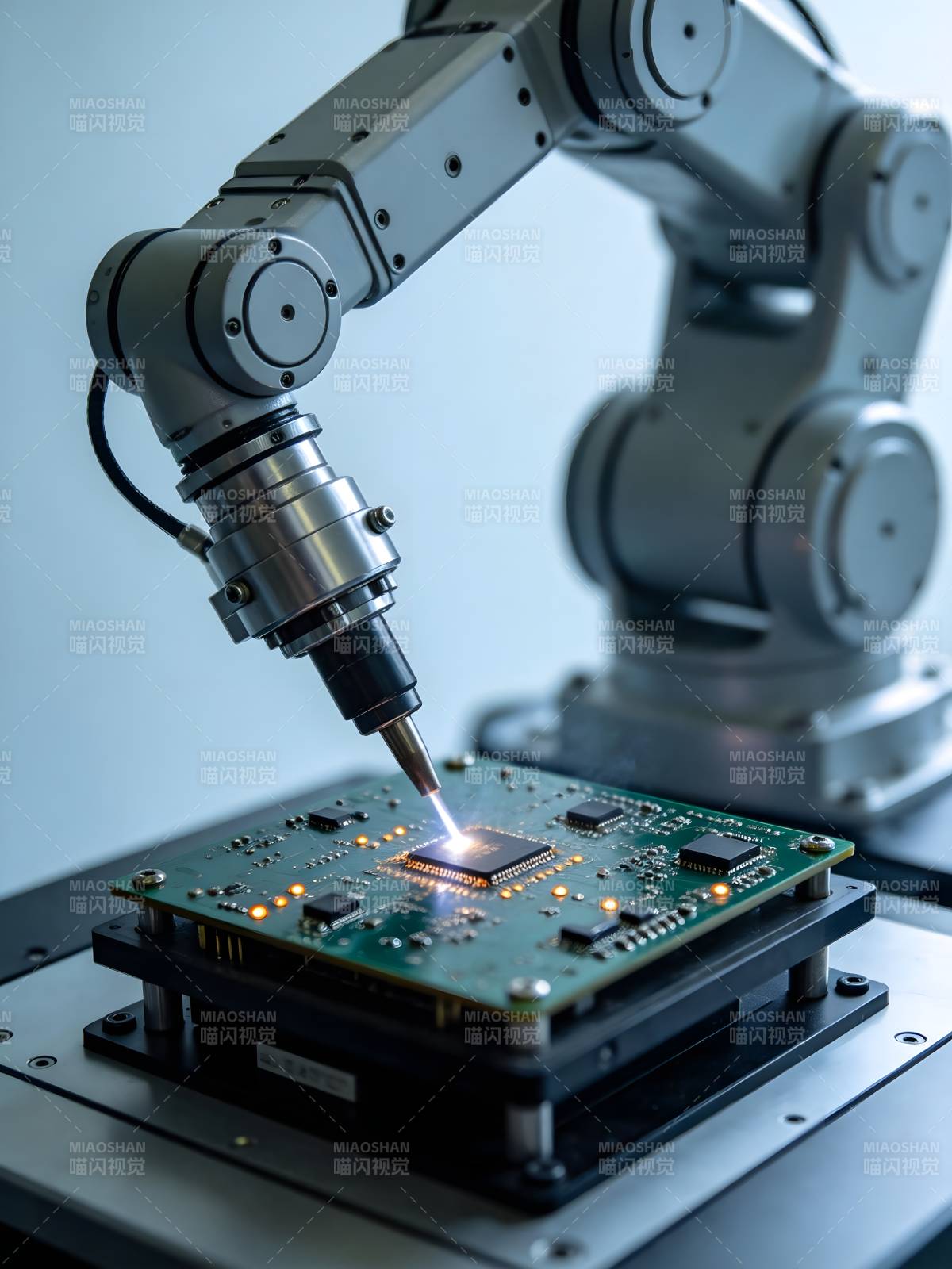 机械臂精密焊接芯片图片