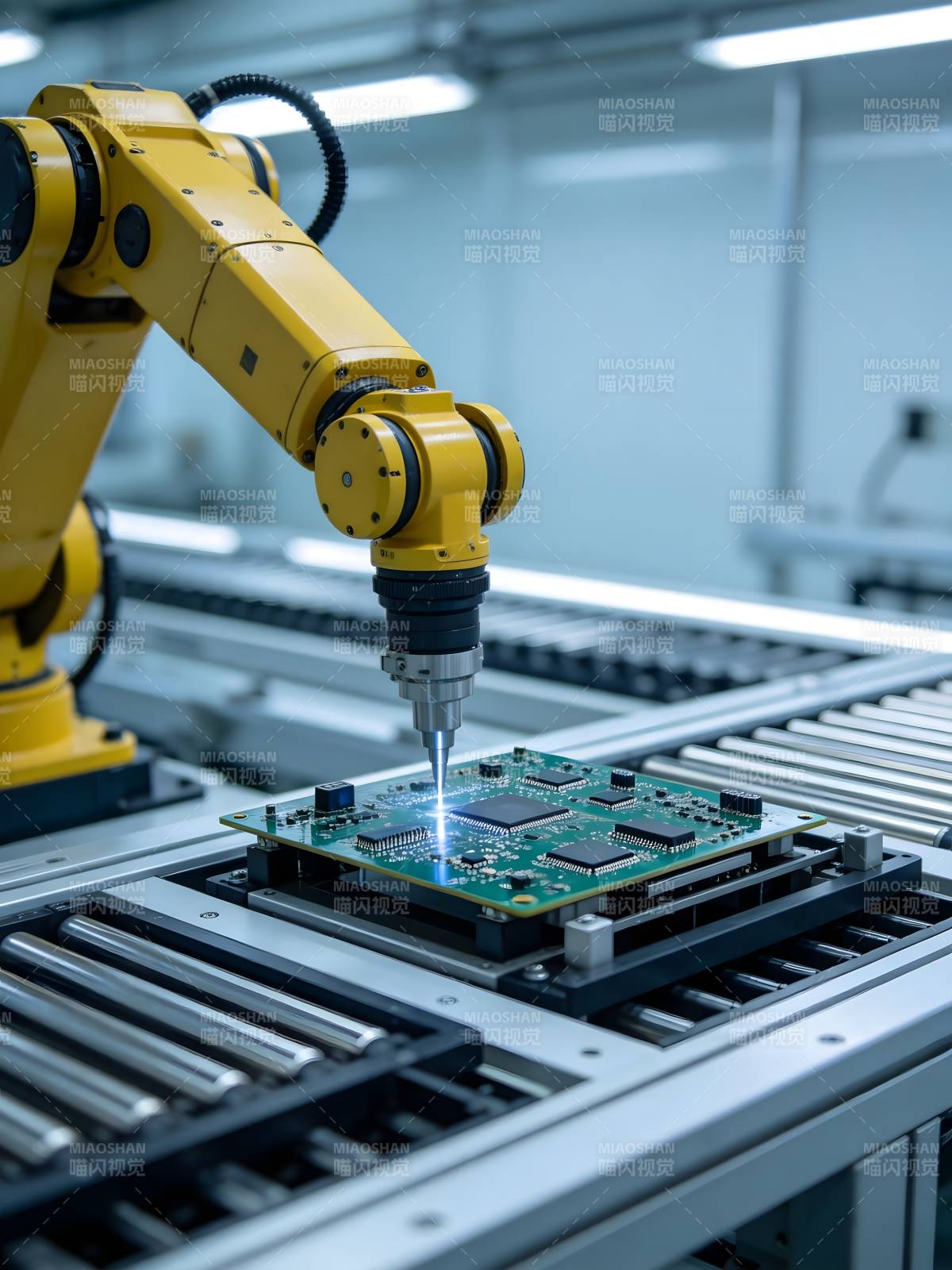 机械臂精准焊接电路板图片