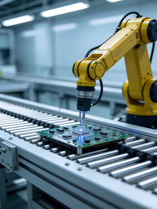 机器人装配芯片流水线图片