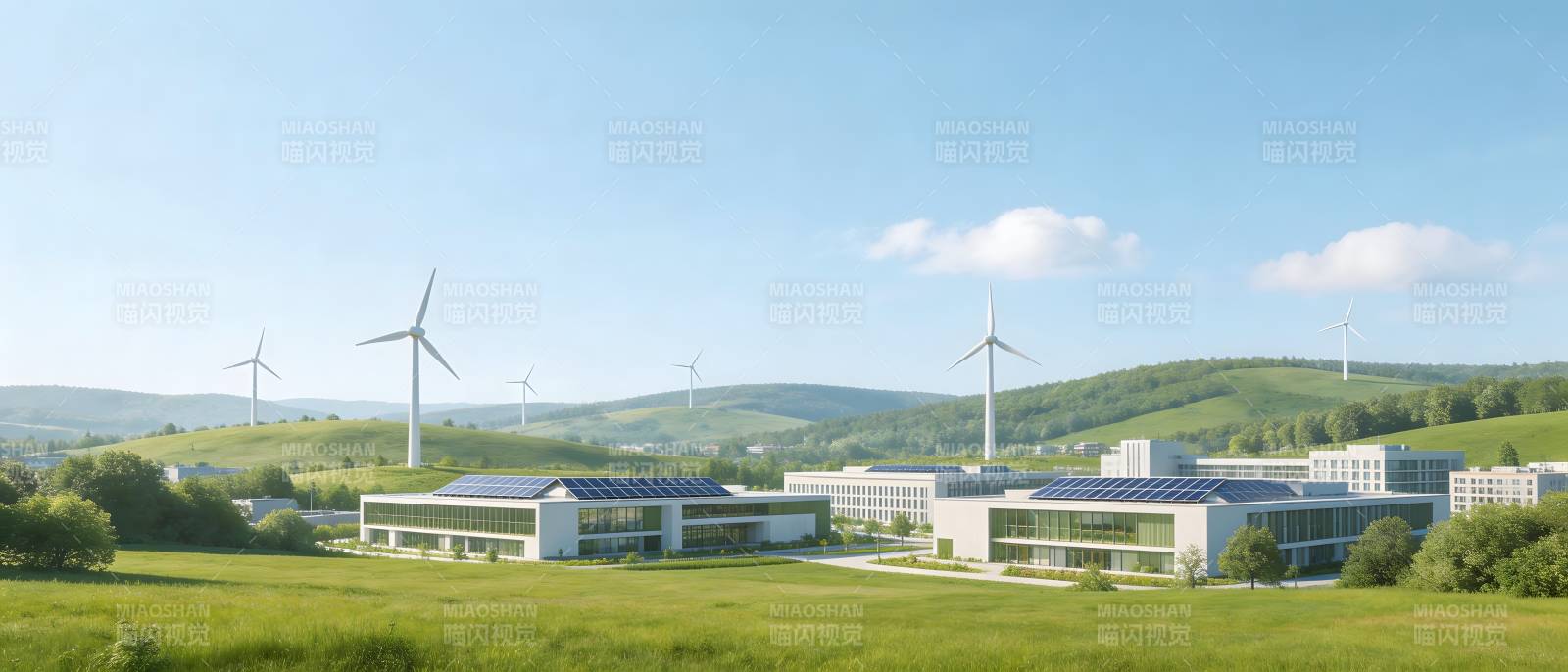 绿能园区 风车环绕图片