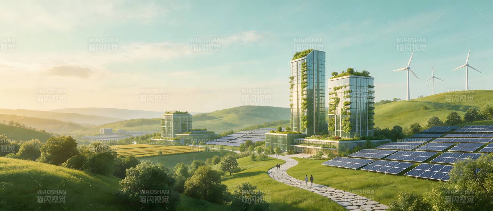 绿色未来 生态城市与清洁能源图片