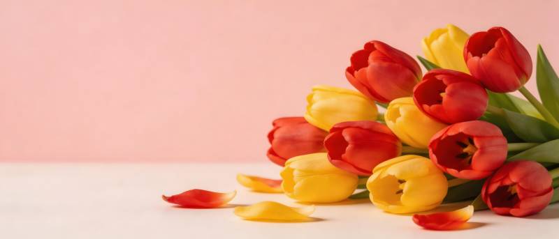 红黄郁金香 春日浪漫礼图片