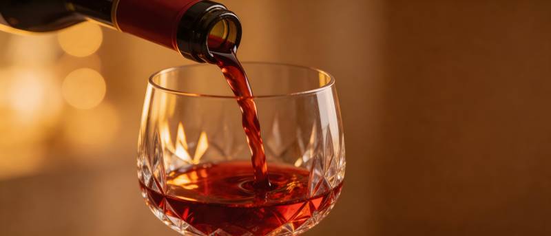 红酒入杯 暖光微醺图片