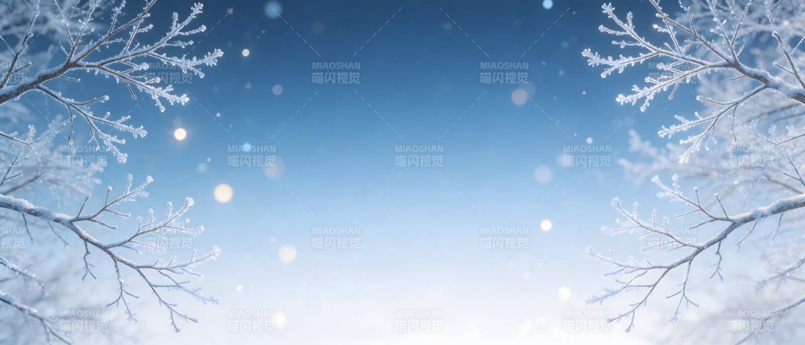 雪枝映蓝天 冬景静如诗图片