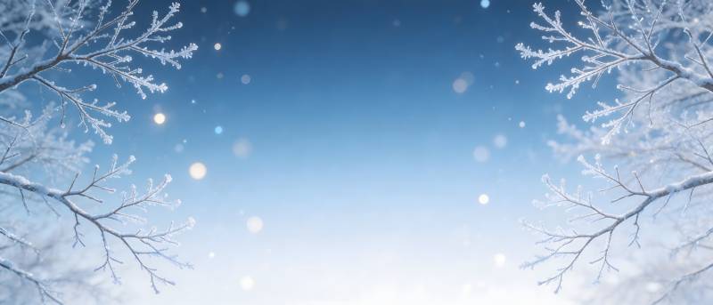 雪枝映蓝天 冬景静如诗图片