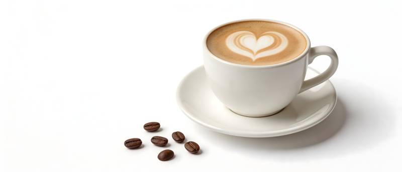 咖啡杯中的爱心拉花图片