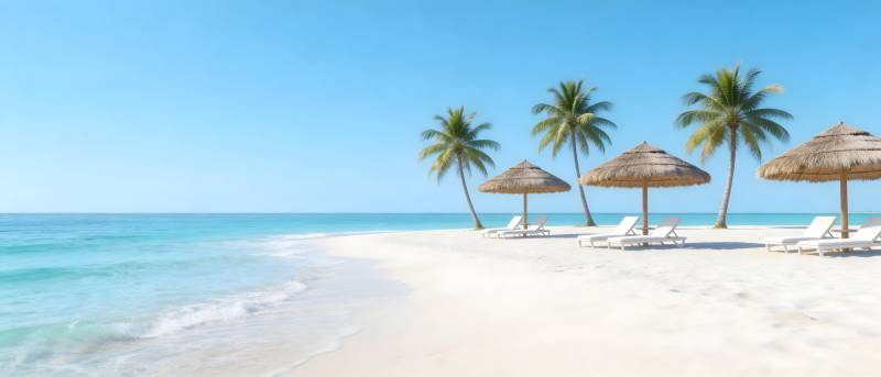 椰影白沙 碧海蓝天度假天堂图片