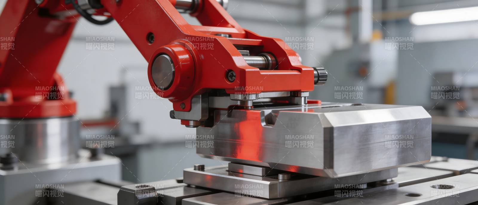 红臂机械手精密加工中图片