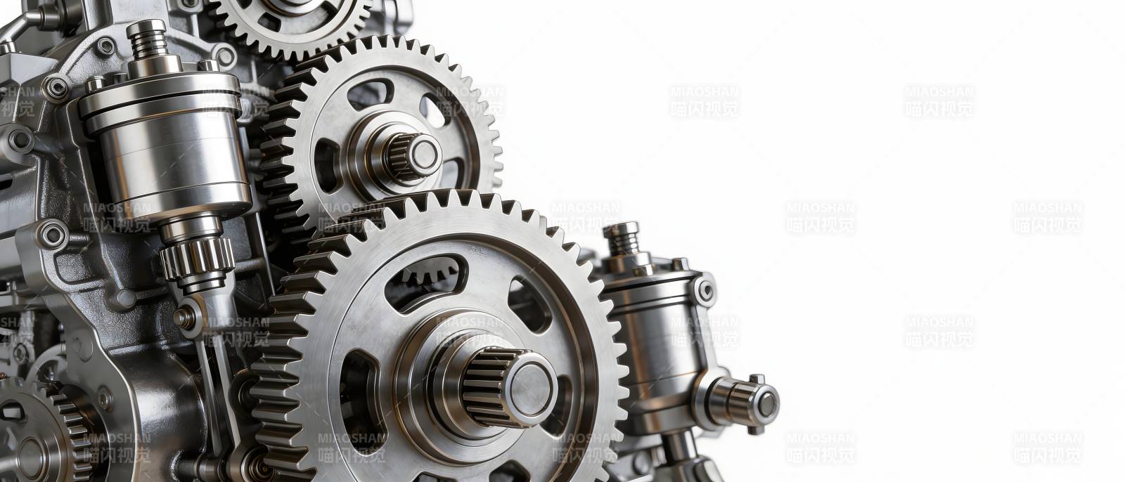精密齿轮机械结构特写图片