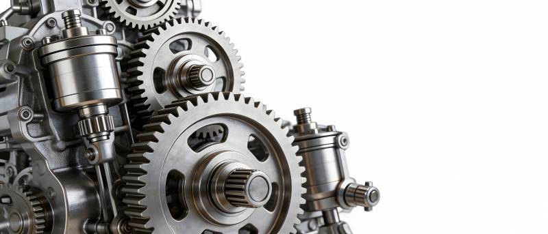 精密齿轮机械结构特写图片