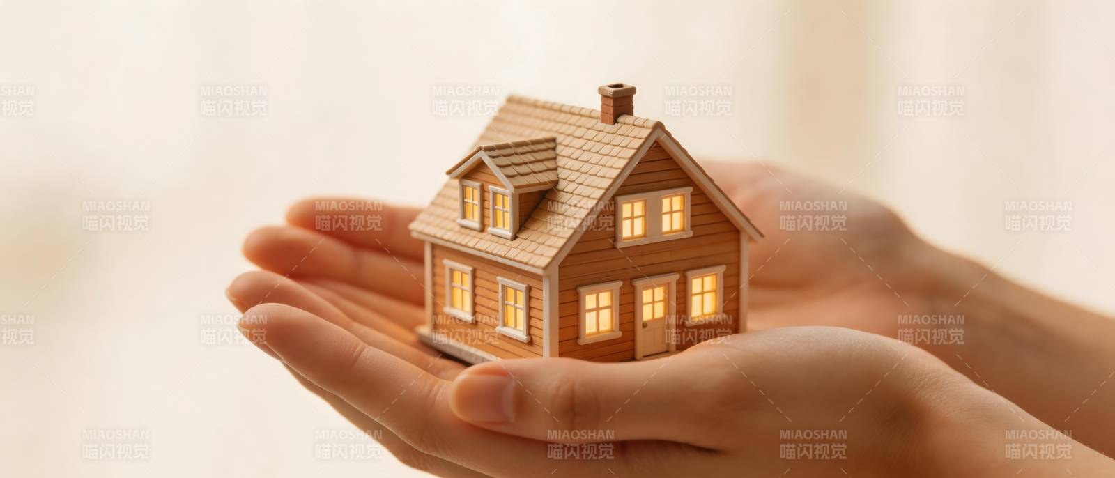 双手托起温暖小屋图片