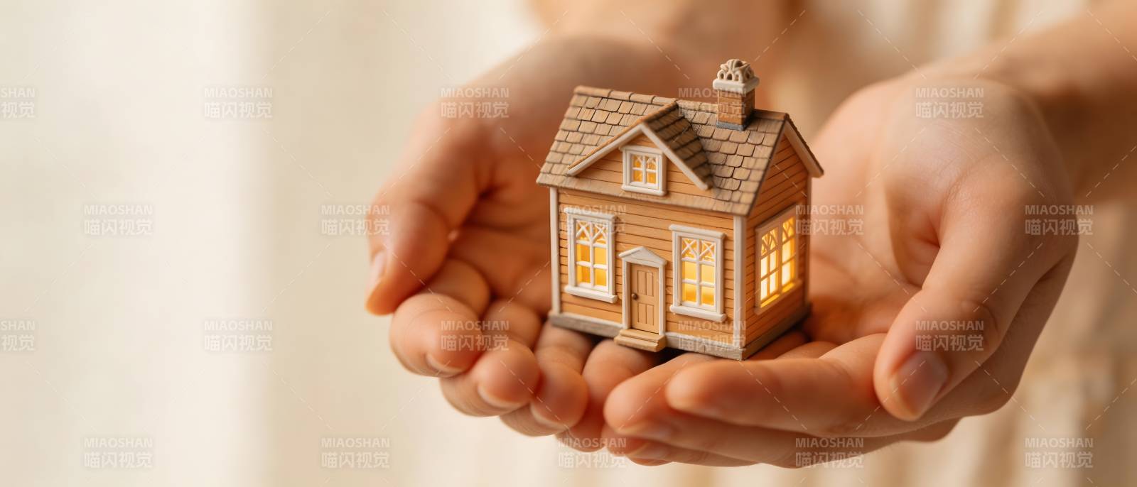 双手托起温馨小屋图片