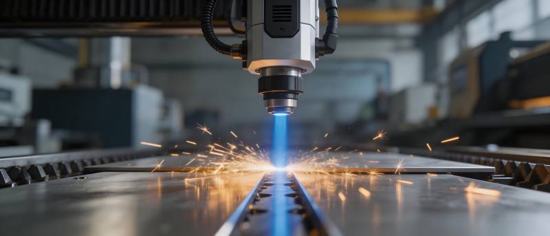 激光切割金属火花四溅图片