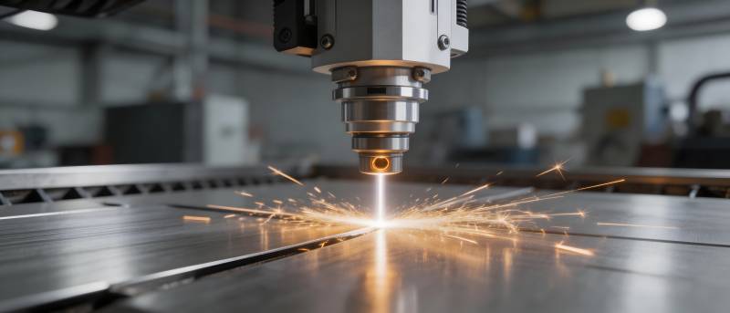 激光切割金属火花四溅图片