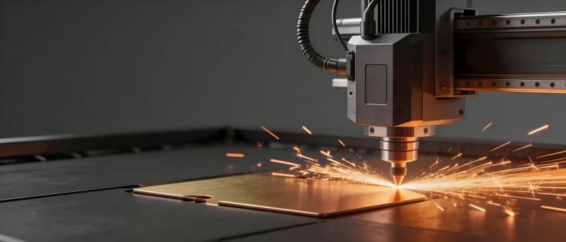 激光切割金属火花四溅图片