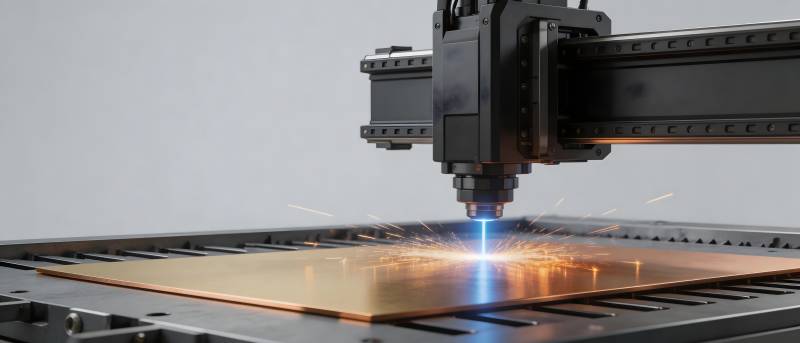 激光切割金属板火花四溅图片