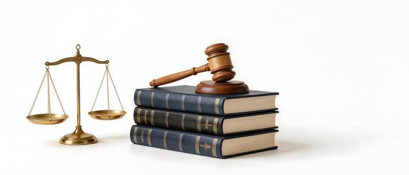 法槌天平与法律书籍图片