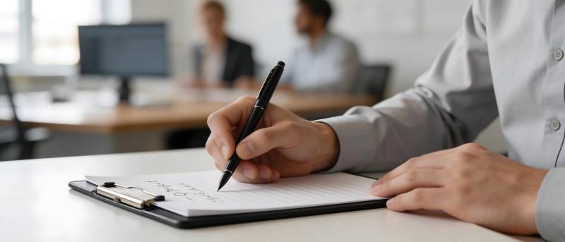 办公签署文件场景图片