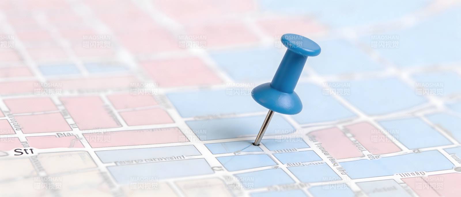 地图上的蓝色图钉标记图片