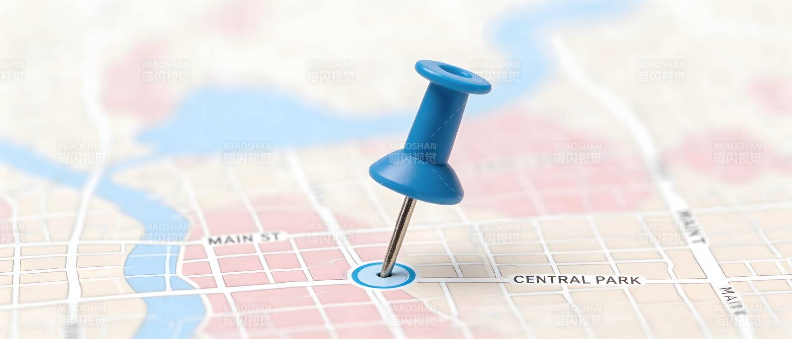 地图上的蓝色图钉标记图片