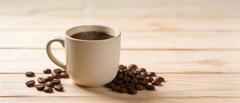 咖啡香伴豆 晨光暖木桌图片