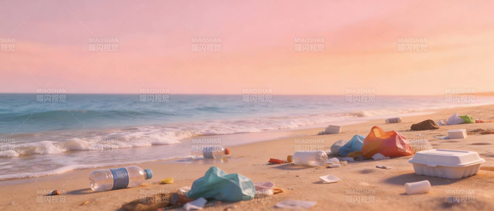 海滩垃圾污染触目惊心图片