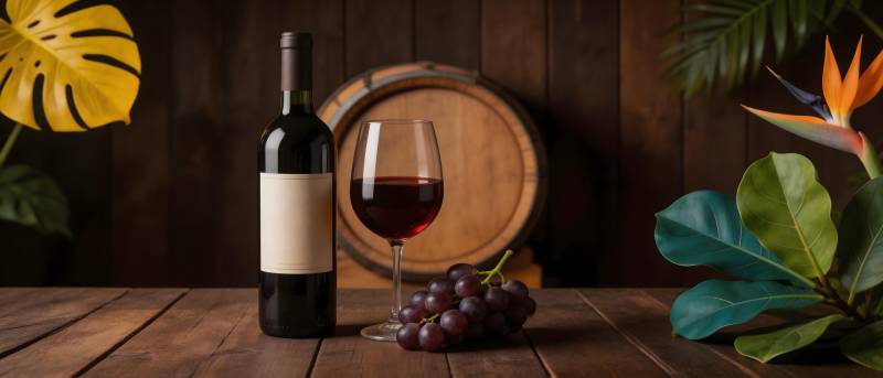 红酒配葡萄 热带风情夜图片