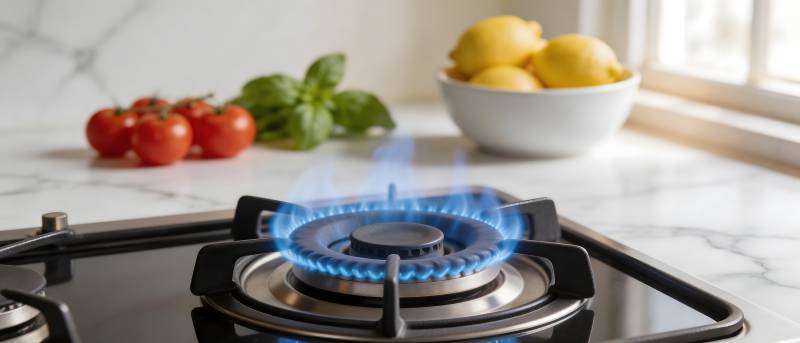 燃气灶蓝火 厨房鲜食材图片