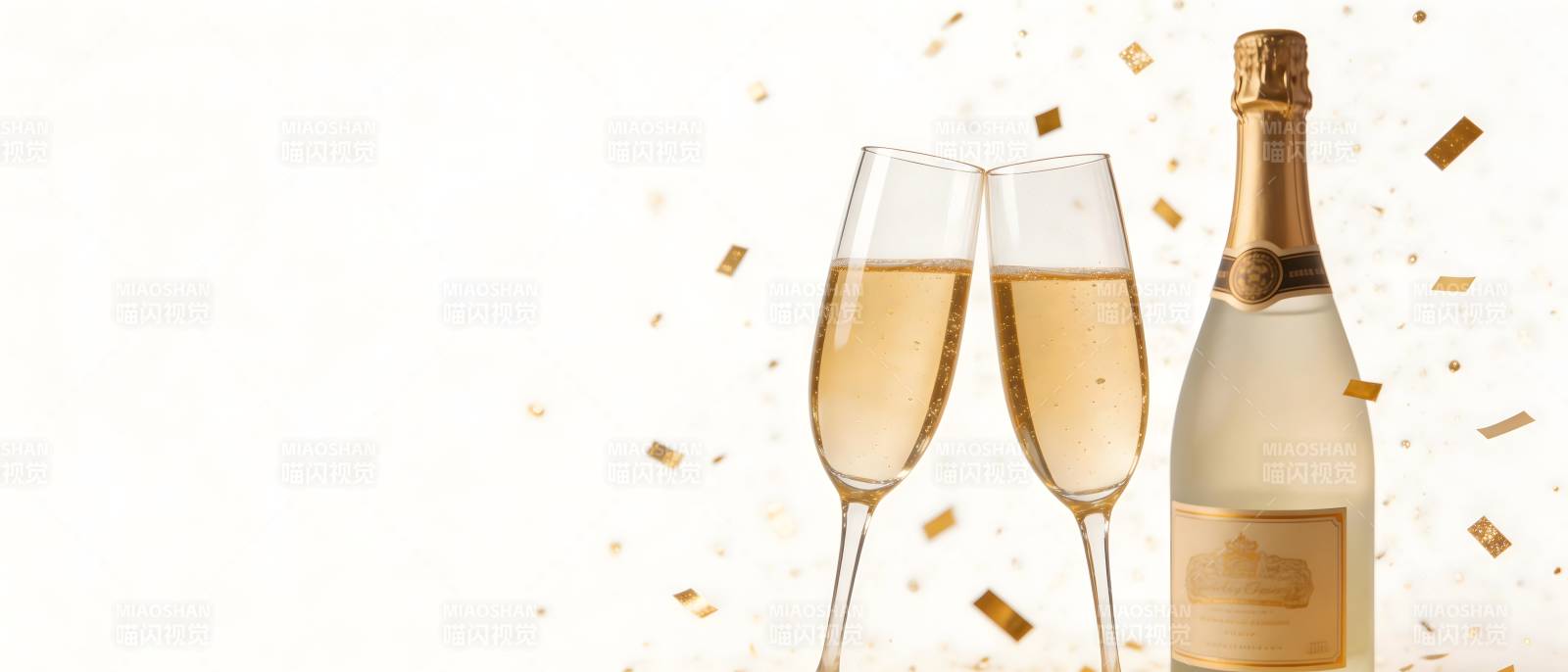 香槟碰杯 金屑飞舞庆贺时图片