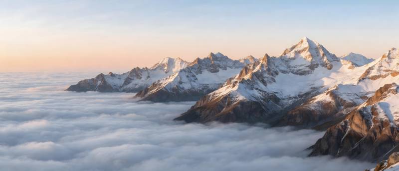 雪山云海 日出金辉图片