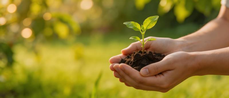 双手捧苗 孕育希望图片