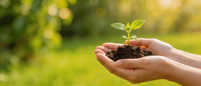 双手捧绿苗 希望正生长图片