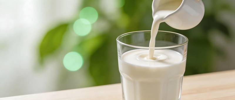 鲜奶倒入玻璃杯 清新自然图片