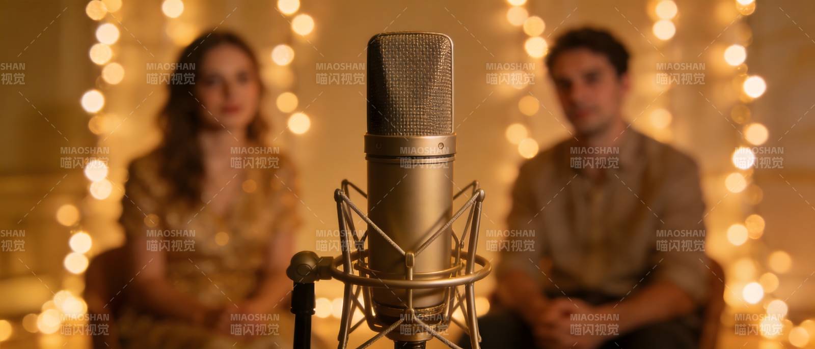 暖光下的录音时刻图片