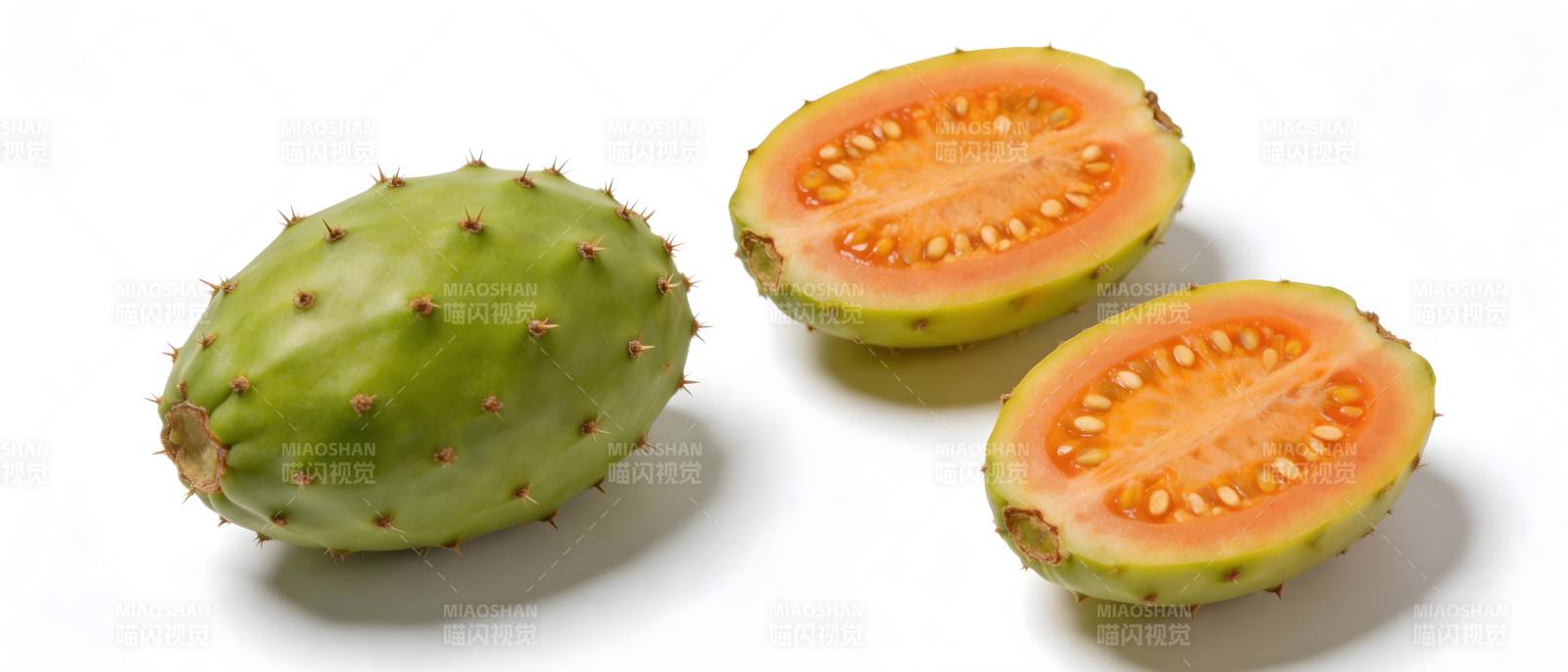 仙人掌果切开展示果肉图片