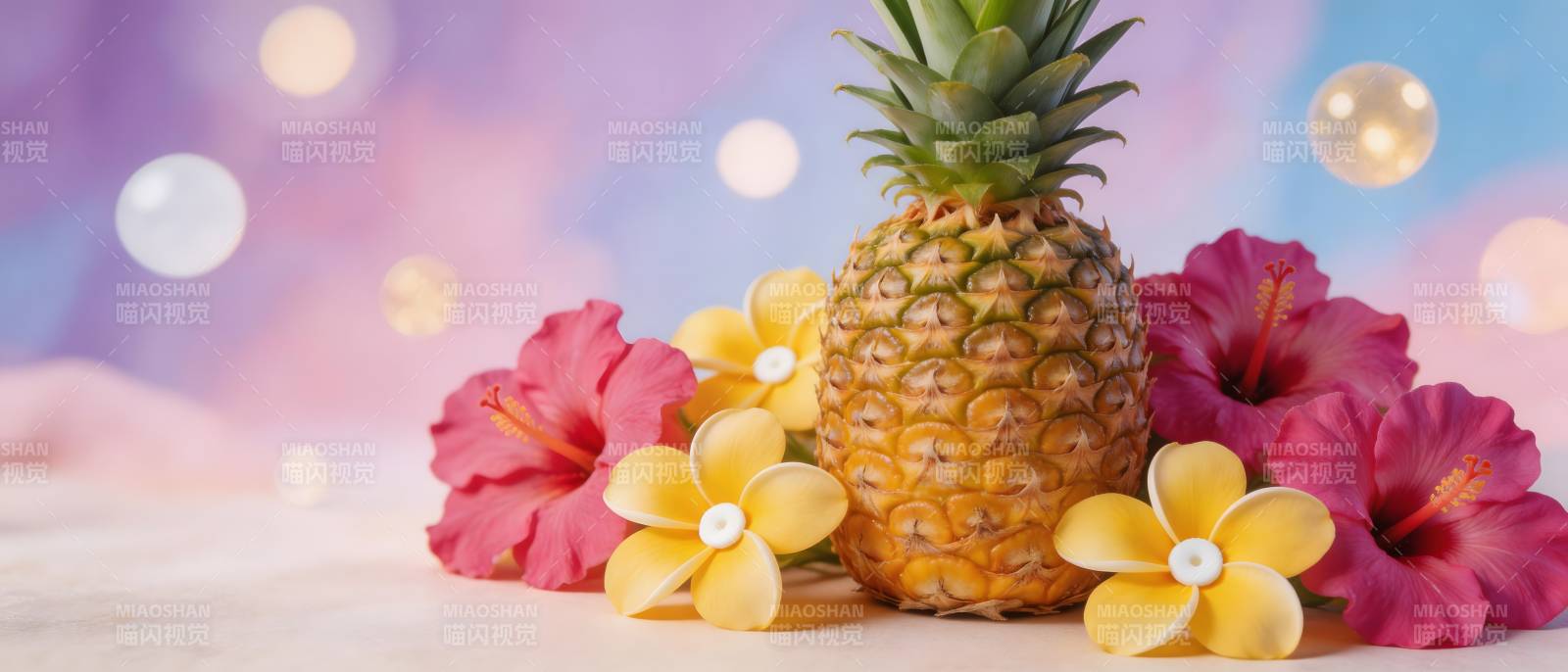 菠萝配花 热带风情浓图片
