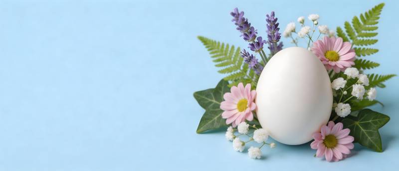 彩蛋伴花 春意盎然图片