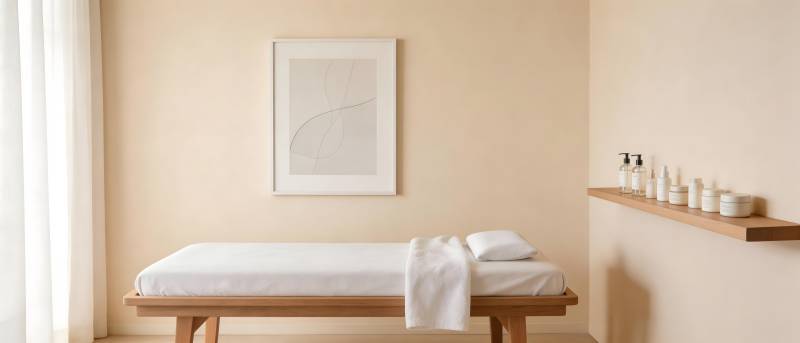 静谧疗愈空间 简约按摩床图片
