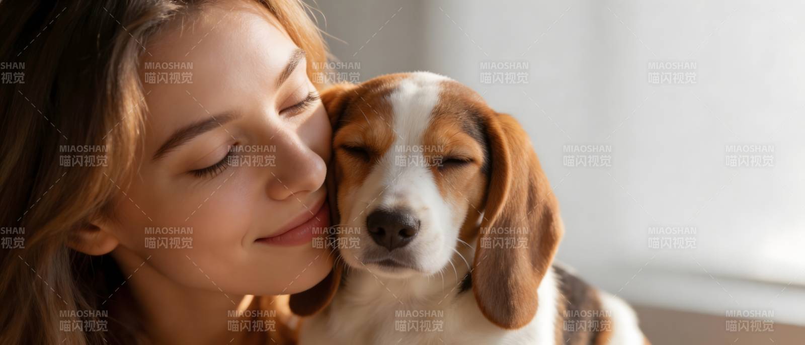 人狗依偎 温情满满图片