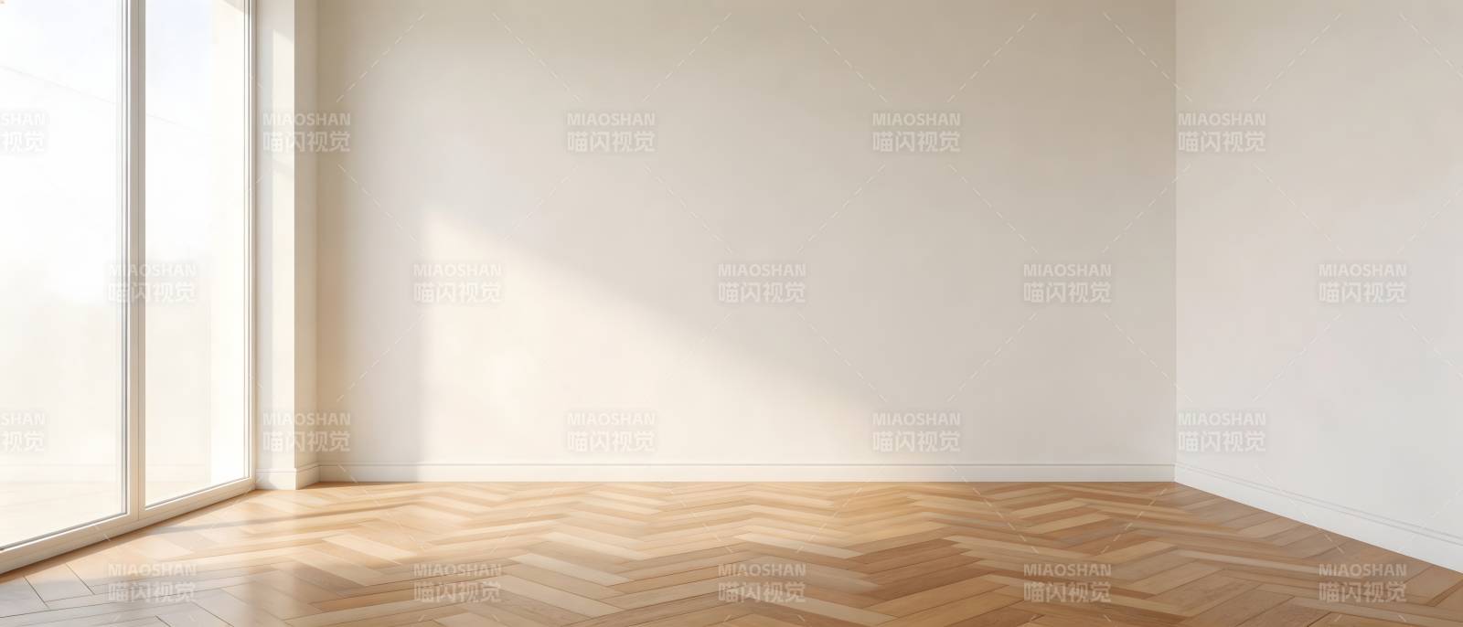 阳光洒落的空房间图片