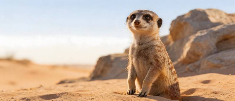 沙漠哨兵 狐獴警觉守望图片