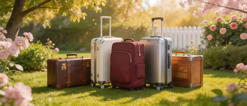 花园里的行李箱们图片