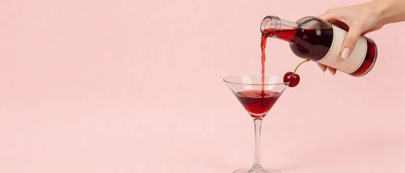 樱桃酒倒入马天尼杯图片
