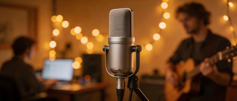 录音棚里的音乐创作时光图片